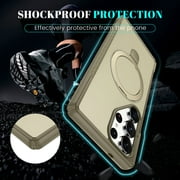 Magnetic Stand for Samsung Galaxy S26 Ultra Case, Fit for Magsafe, Military Grade Slim Protective Case with Rotatable Foldable Kickstand & Ring Holder, for Samsung Galaxy S26 Ultra - Khaki