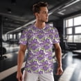 thumbnail image 3 of Wukai Violets Flowers Print Men's Short-Sleeved Mesh T-Shirt,Quick-Dry Short Sleeve Workout T-Shirt-4X-Large, 3 of 8