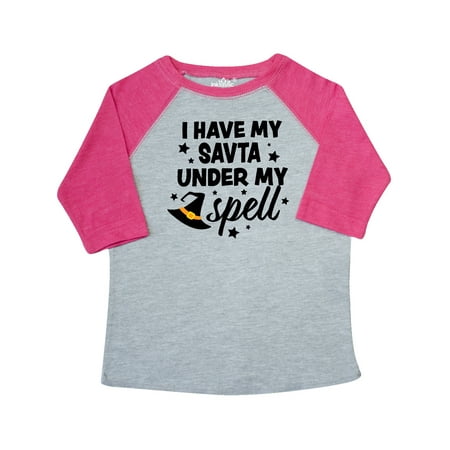 

Inktastic I Have My Savta Under My Spell with Cute Witch Hat Gift Toddler Boy or Toddler Girl T-Shirt