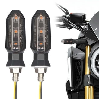 Smoke LED Flush Mount Turn Signals For Yamaha R1 R6 Motorcycles – Amber Lens, Front Mount