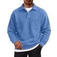 thumbnail image 2 of Men's Polo Collar Sweatshirt Long Sleeve Pullover Top with Chest Pocket Relaxed Casual Fall Sweatshirts, 2 of 6