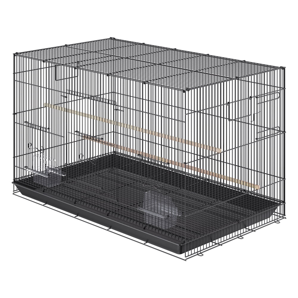 30" Rolling Metal Bird Cage for Parakeets, Cockatiels & Small Parrots