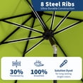 thumbnail image 5 of 9FT Outdoor Patio Umbrella with Double-Layer Vented Canopy, UPF 50+ UV Protection, 8-Rib Steel Frame, Crank & Tilt Mechanism, Detachable Pole, Backyard, Deck, or Poolside, 5 of 7