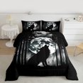 thumbnail image 2 of Feelyou Rustic Wolf Animal Full Size Comforter Sets, Jungle Moon Galaxy Bedding Sets, 3pcs, 2 of 8