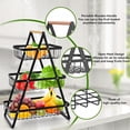 thumbnail image 4 of Jowenia 3-Tier Fruit Basket for Kitchen Countertop, Stackable Vegetable Storage Bread Fruit Basket with Wooden Handle, Detachable Metal Wire Basket Black, 4 of 9