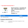 thumbnail image 2 of Electric Fuel Pump - Compatible with 1993 - 1996 Nissan Altima 2.4L 4-Cylinder 1994 1995, 2 of 2