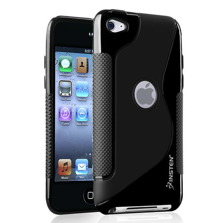 Insten TPU Rubber Skin Case For Apple iPod touch 4th Generation, Frost Black S (Best Waterproof Case For Ipod Touch 4th Generation)