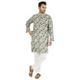 thumbnail image 5 of Atasi Indian Designer Kurta for Men Printed Long Sleeves Summer Ethnic Long Shirt, 5 of 7