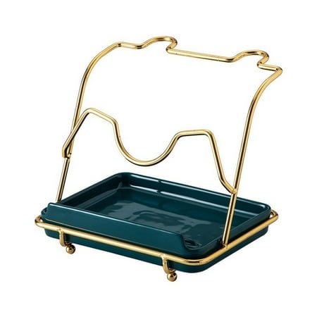 

Kitchen Pot Cover Rack Organizer Pot Lid Shelf Cooking Storage Spoon Spatula Ladle Holder Cookbook Stand Home -Green