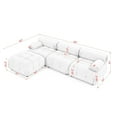 thumbnail image 6 of Williamspace 93" Modular Sectional Sofa L Shaped Couch Button Tufted Sofa with Reversible Ottoman, DIY Combination Velvet Sofa for Living Room Bedroom Apartment, Orange, 6 of 7