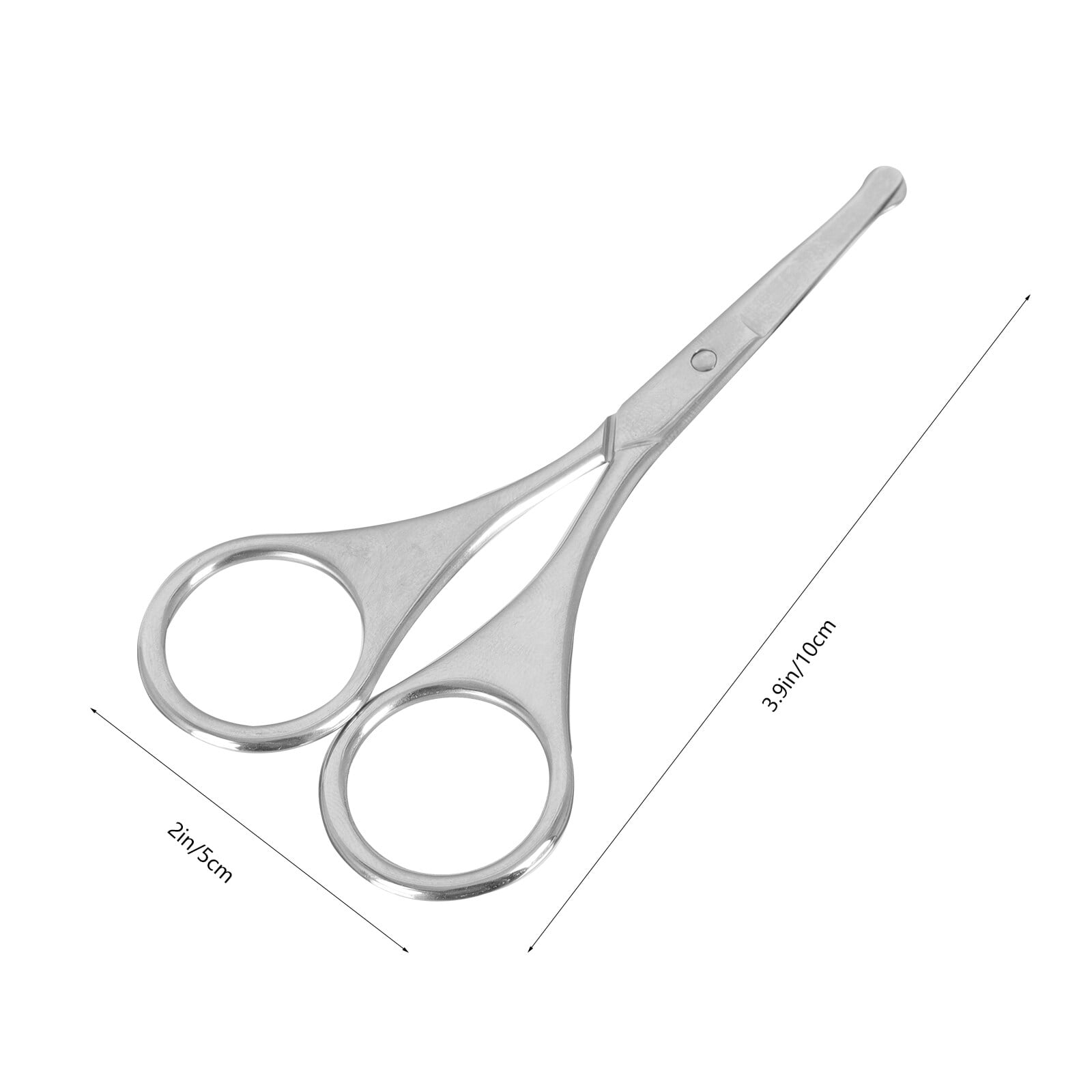 2Pcs Round Tip Nose Hair Scissors Beard Shear Nose Hair Trimming Tools