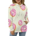 thumbnail image 4 of Pink Donuts Pattern 3D Print Hoodie Men Women Autumn Thin Pullover Sweatshirt Vintage Streetwear Tops, 4 of 6