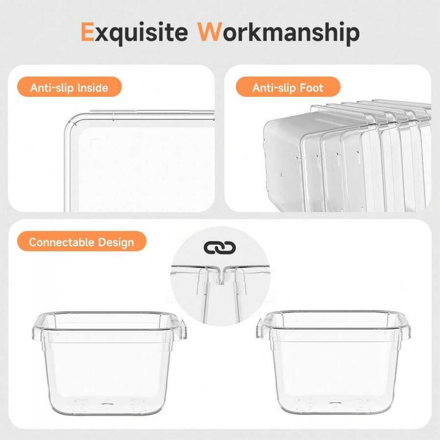 「24/26 Pc Clear Plastic Drawer Organizer Set - Durable PP Material」4 Sizes In Drawer Trays
