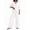 03-White, variant on Two Piece Sets for Women Summer Casual Linen V-Neck Top and Wide Leg Pants Lightweight Vacation Solid Color Outfit Set White XXL