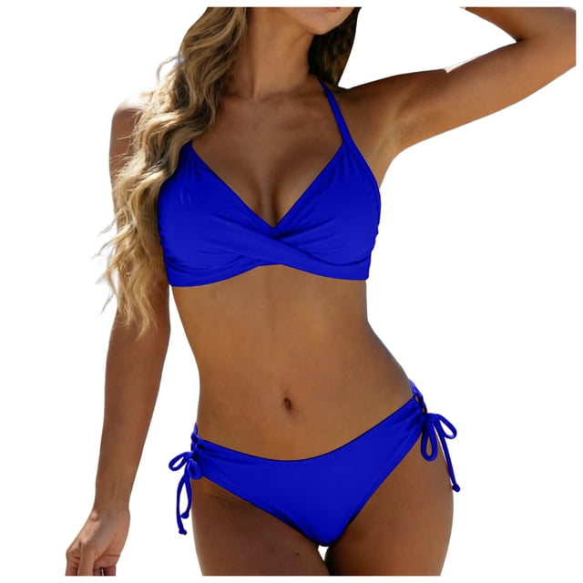 Yammkia Tankini Tops Women Ruffle High Waisted Tankini Swimsuit Tummy Control Bathing Suit(Blue,M)