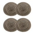 thumbnail image 1 of Uxcell 4 piezas de manteles trenzados redondos de 4" - Manteles redondos antideslizantes para mesas de comedor, lavables, con aislamiento térmico, manteles tejidos, marrón, 1 of 7