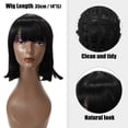 thumbnail image 3 of Unique Bargains Wigs for Women 14" Black Bob Wig with Wig Cap, 3 of 6