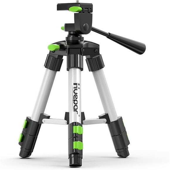 ERDS-19.7" Portable Laser Level Tripod for Small Laser Level, 1/4"-20 Screw Mount, Lightweight Aluminum Tripod Stand for Phone/Camera, Adjustable 3 Way Flexible Head Laser Tripod with Bubble Level