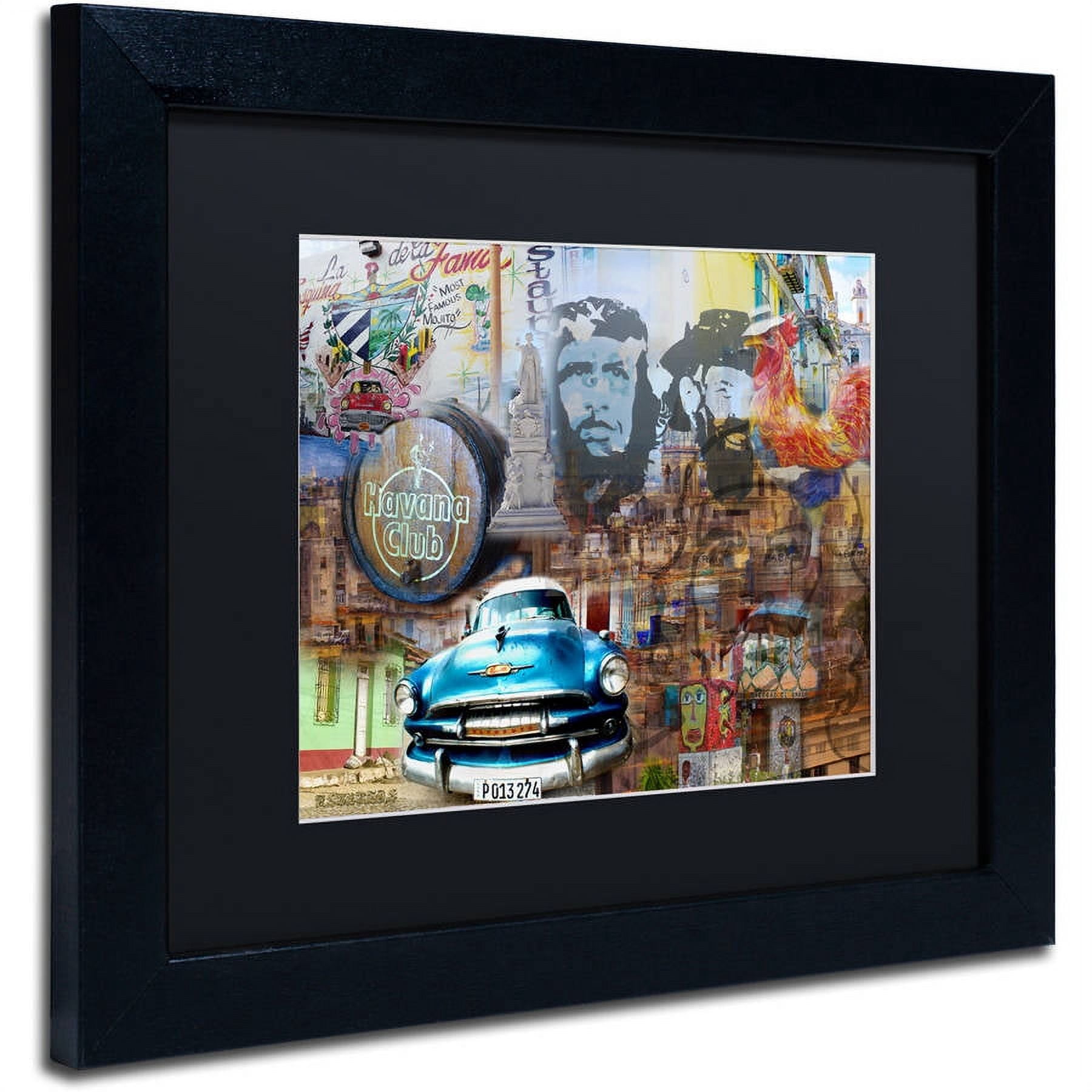 Trademark Fine Art "Havana Club II" Canvas Art by Alberto Lopez, Black Matte, Black Frame