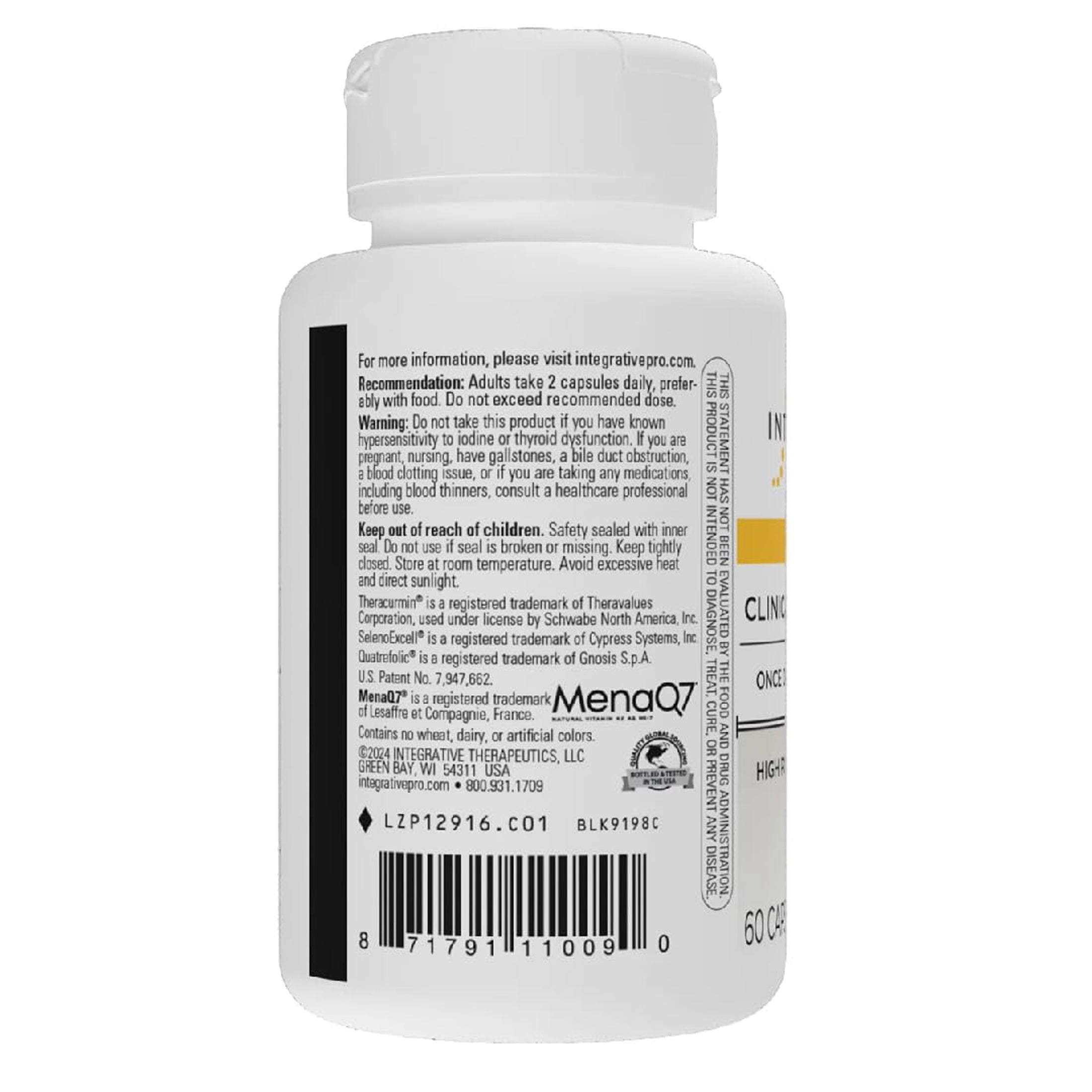 Integrative Therapeutics Clinical Nutrients HP - Daily Multivitamin for Vital Nutrients - Antioxidant Support for Men & Women* - No Added Iron - Dairy-Free - 60 Count (30 Servings)