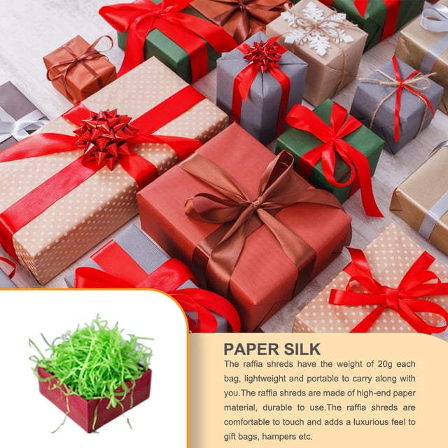 Crinkle Paper Raffia Shreds Colorful Boxes Filling Material DIY Packaging Confetti Wedding Party Greeting Tissue Accessories Grass Green