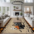 thumbnail image 3 of 5'x8' Area Rugs, Brown Halloween Indoor Outdoor Area Rug for Living Room Bedroom, Gnomes Truck Pumpkins Orange Plaid Washable Bathroom Rugs Kitchen Floor Carpet Mats Home Decor Aesthetic, 3 of 8