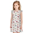 thumbnail image 1 of Fotbe Cute Dinosaur Vestido de Dormir para Niñas de 3 a 10 Años, Mangas Cortas, Estilo Princesa, Pijama Camisón con Mangas Voladas-Medium, 1 of 6