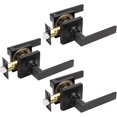 thumbnail image 1 of Square Passage Door Handles Interior Matte Door Handles Indoor Keyless Non-Locking Lever Set for Hallway or Closet Doors Reversible for Right/Left Handed Door, 1 of 6