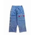 thumbnail image 1 of Pantalones vaqueros unisex estilo hip-hop gótico urbano de talle alto y corte holgado con diseños rasgados y bordados for hombre y mujer, 1 of 4