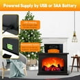 thumbnail image 3 of Fireplace Lanterns Decorative,Small Fake Fireplace,Flame Effect LED Fire Lamp,Battery Operated USB Charge Portable Fireplace,Indoor Outdoor Christmas Decoration (No Heater Function Black), 3 of 8