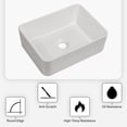 thumbnail image 6 of Modern Bathroom Vanity 16"x12" White Ceramic Rectangular Vessel Bathroom Sink,Wooden Bathroom Vanity, 6 of 9
