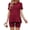 Wine Red, variant on Weardear Maternity Outfits Set 2 Piece Matching Sets Ribbed Knit Side Split Short Sleeve Shirts and Biker Shorts Pregnancy Loungewear