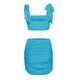 thumbnail image 3 of VISgogo, traje de falda para mujer, Color sólido, plisado, correa de doble cara, chaleco ajustado con tirantes + falda de cintura alta, conjunto sencillo de dos piezas VISgogo  moda, 3 of 6