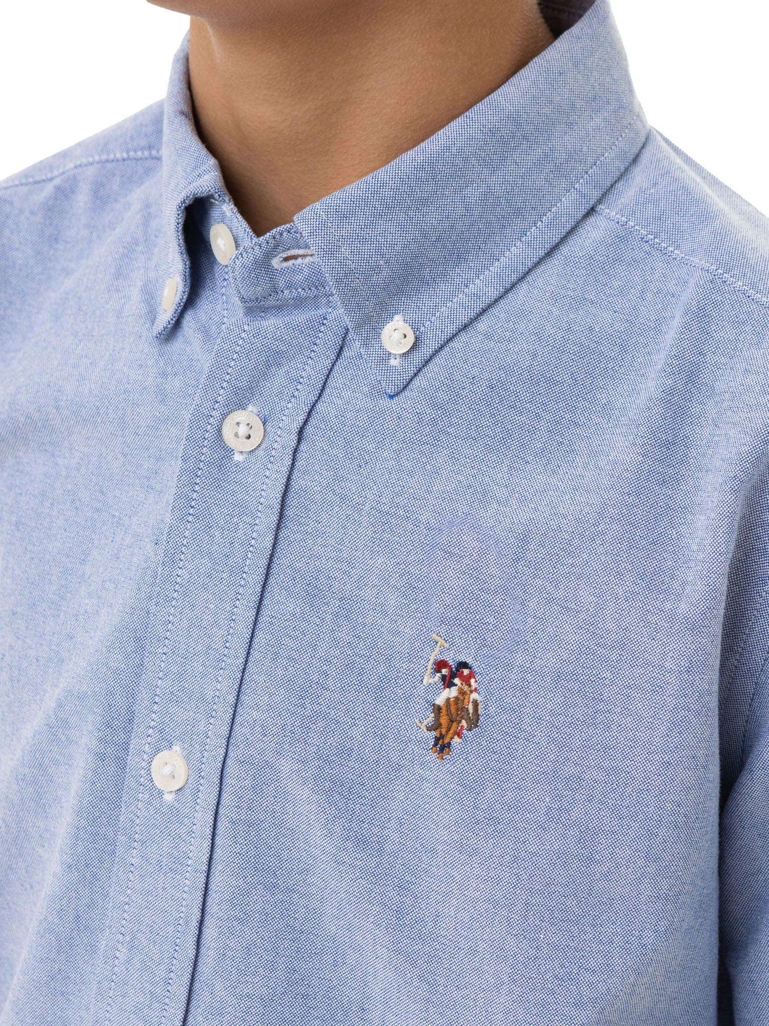 U.S. Polo Assn. Boys Long Sleeve Oxford Woven Shirt, Sizes 4-18
