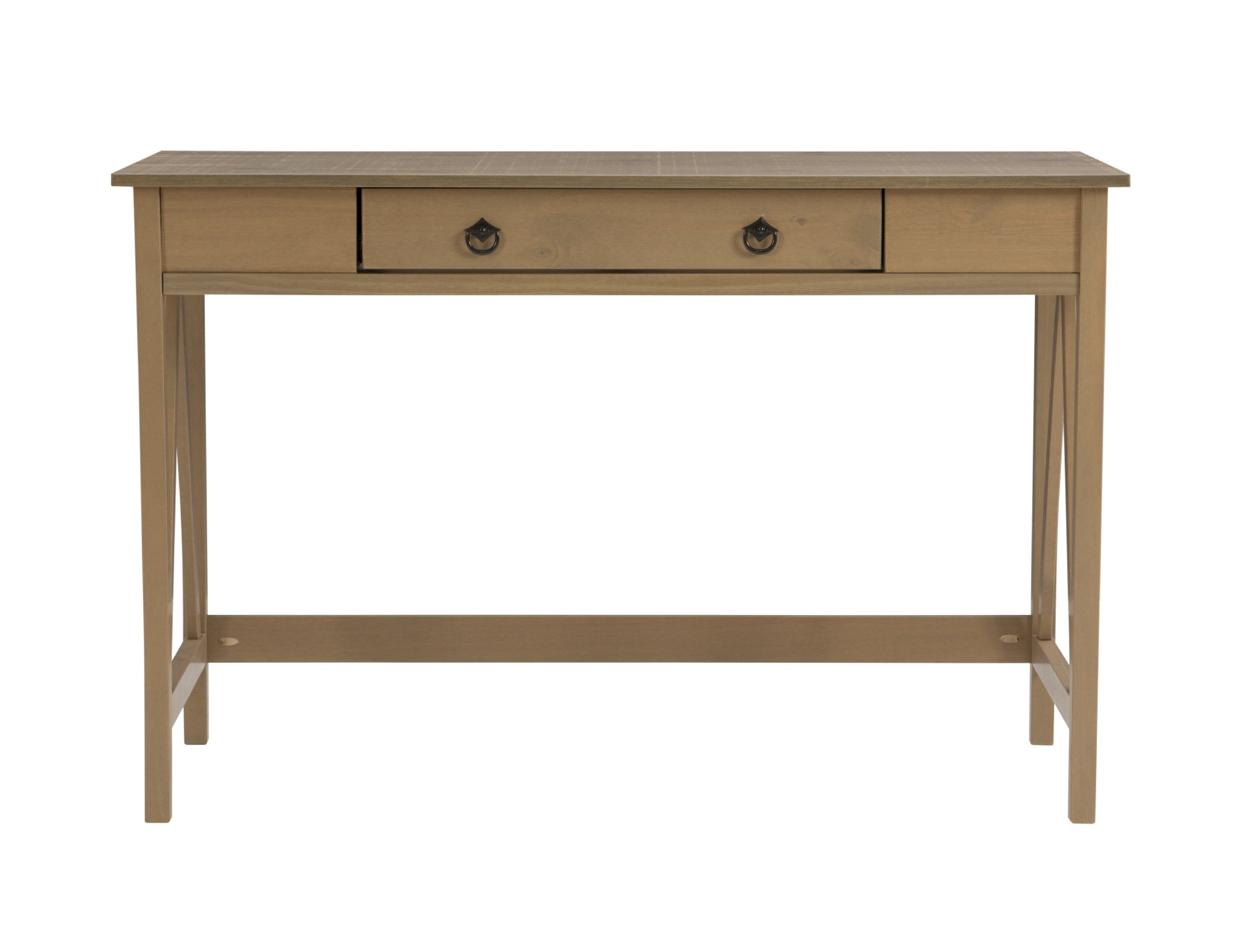 Linon Moreland Single Drawer Solid Wood Desk, Driftwood Finish