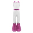 thumbnail image 3 of Hansber Combinaisons de Danse Disco Sans Manches à Sequins pour Filles Enfants Col Rabattu Fermeture Éclair Argent 16, 3 of 5