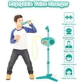 thumbnail image 6 of LEJHVAQK Kids Bluetooth Karaoke Machine with Adjustable Stand, 5-in-1 Karaoke Microphone Toy with Voice Changer, Singing Recorder, Speaker & Lights – Birthday for Girls - Green, 6 of 14