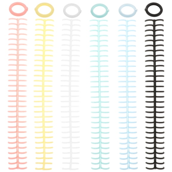 OUNONA 6-Pack Plastic Binding Coils for Notebooks, Loose Leaf Paper, File Binders - Spiral Circles for Easy Document Binding