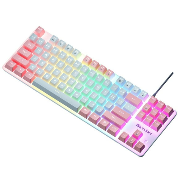 87 Key Mechanical Keyboard Green Gaming Keyboard Wired C