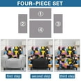 thumbnail image 5 of SCRAWLGOD Abstract Geometry Yellow Pink Stretch Recliner Covers Lazyboy Chair Cover for Reclining Chair Couch Soft Furniture Protector 4 Pieces Slipcovers with Elastic Band, 5 of 7
