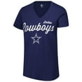 thumbnail image 2 of Women's G-III 4Her by Carl Banks Navy Dallas Cowboys Post Season V-Neck T-Shirt, 2 of 3