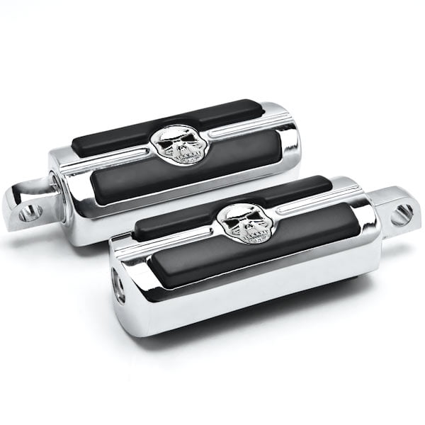Krator Skull Head Front & Rear Foot Peg Foot Rests Chrome Compatible with HarleyDavidson Krator Skull Head Front & Rear Foot Peg Foot Rests Chrome Compatible with HarleyDavidson
