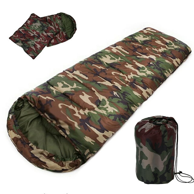 Outdoors Sleeping Bag Envelope Style with Hood for Outdoor Camping Backpacking and Hiking