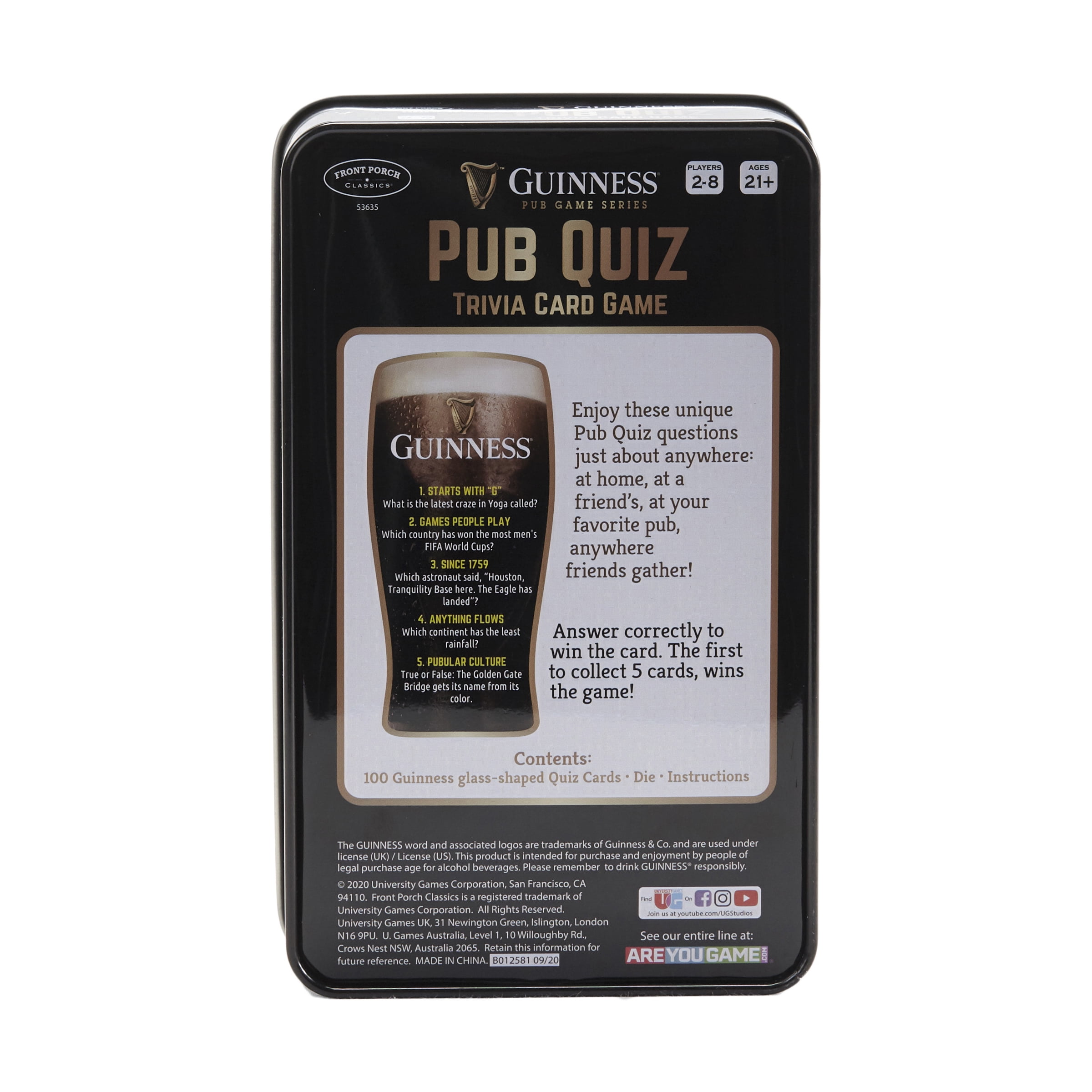 Guinness Pub Game Series Pub Quiz Trivia Card Game Walmart Com