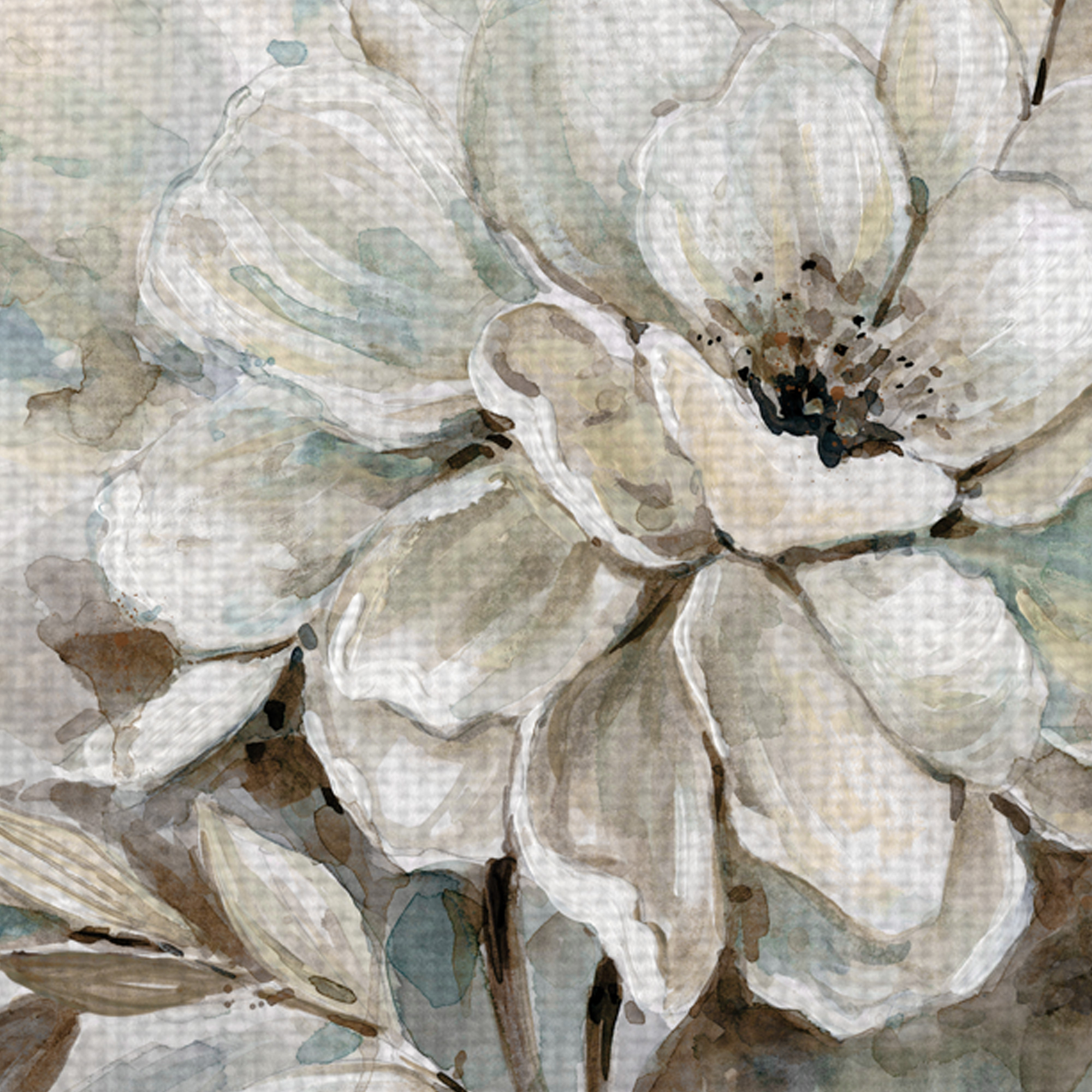 Masterpiece Art Gallery Neutral Flower Bloom I & II by Carol Robinson Canvas Art Print Set of 2 (24" x 24")