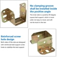 thumbnail image 4 of Paquete de 4 soportes de metal cuadrados para barandilla de cama de 40 mm en forma de U, galvanizados, resistentes al óxido, fijación con tornillos para muebles, accesorios de hardware para cama fija, 4 of 4