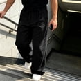 thumbnail image 4 of StSilkitty Mens Casual Pants Elastic Waist Baggy Wide Leg Pants Lightweight Soft Breathable Trousers with Pockets, 4 of 9
