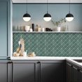 thumbnail image 2 of Adhesive Splashback for Kitchen Brick Palm Green 10 Pcs Wall Stickers Bathroom Kitchen Adhesive Wall Tiles with Tile Patterns PVC Adhesive Wall Tile, 2 of 5