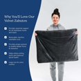 thumbnail image 4 of Mindful Modern Velvet Zabuton Luxurious Meditation Mat For floor, Graphite Grey, 4 of 6