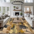 thumbnail image 4 of 5x8 Washable Area Rug, Gray Yellow Non-Slip Large Rectangle Rug for Living Room Dining Room, Abstract Modern Retro Polypropylene Pigment Taxture Indoor Floor Mat for Home Decor, 4 of 9
